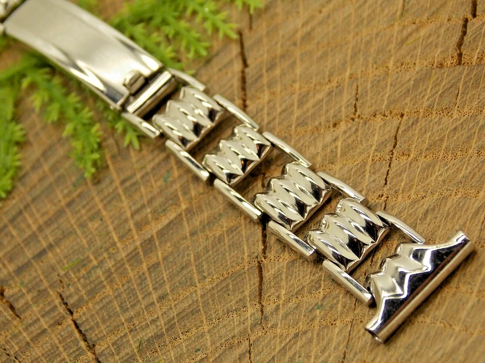 Correa de reloj JB Champion EE. UU. Art Deco despliegue de oro vintage nueva de lote original 16 mm Foto 1 de 4