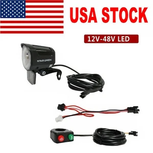 Ebike 12-48V Headlight Tail Rear Lights LED Brake Lamp Electric Bike Light USA - Picture 1 of 13
