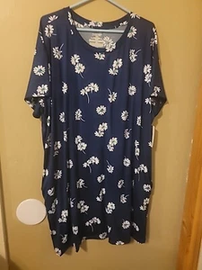 JOYSPUN NIGHT SLEEP SHIRT GOWN SOFT SIDE POCKET KNEE LENGTH SZ L/XL NWT - Picture 1 of 5