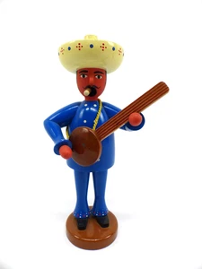 Räuchermännchen Mexicaner mit Instrument Expertic Erzgebirge Volkskunst - Picture 1 of 12