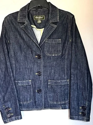 EDDIE BAUER BLUE DK WASH JEAN JACKET DENIM BLAZER SIZE M / MEDIUM - Image 1 of 3