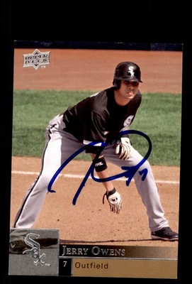 Signed Baseball Card Auto Jerry Owens 2009 Upper Deck #580 Chicago White Sox - Image 1 of 2