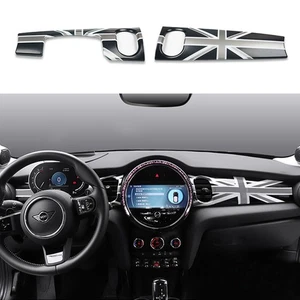 Black Union Jack Dashboard Panel Cover Trim For MINI Cooper F55 F56 F57 2022-23 - Bild 1 von 6