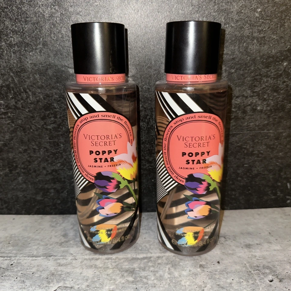 Lote de 2 brumas corporales Victoria's Secret Poppy Star 8,4 FL OZ cada una Foto 1 de 1