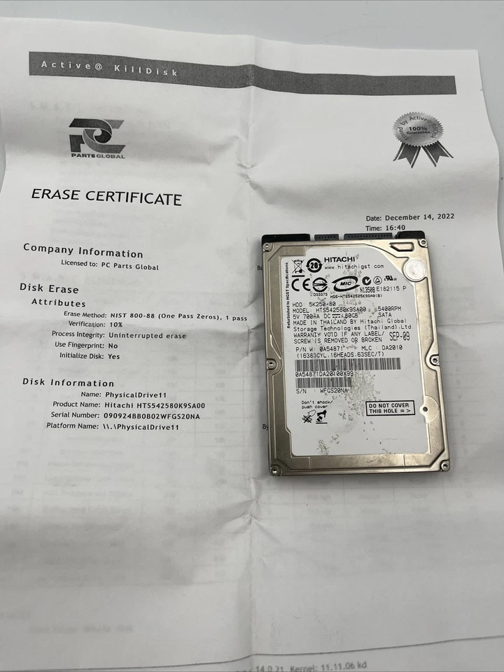 *Hitachi HTS542580K9SA00 80GB SATA 2.5" HDD Hard Drive - Sony PS3, Laptop - Image 1 of 4