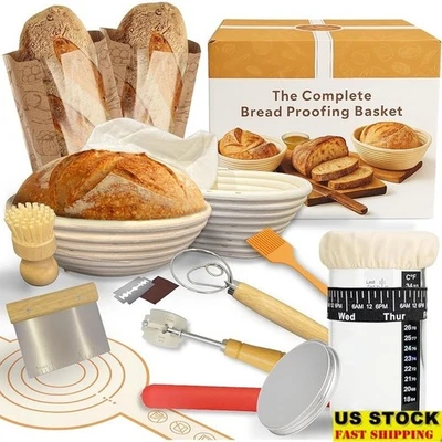 Kit de inicio de masa madre tarro de fermentación ratán bannetones herramientas para hornear guía nuevo Foto 1 de 4