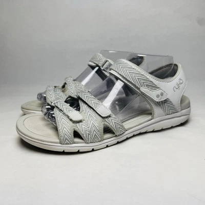 Sandalias Ryka Savannah para mujer talla 9,5 M blancas grises correas ajustables ligeras Foto 1 de 4