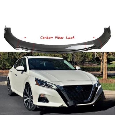 For Nissan Altima Car Front Bumper Lip Spoiler Splitter Kit Carbon Fiber Style Foto 1 de 4