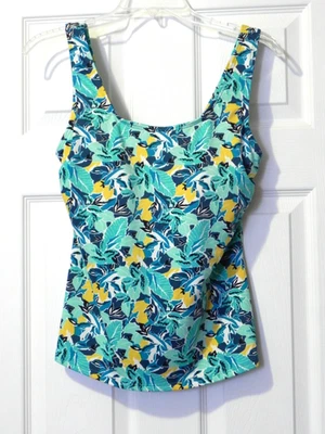 LL Bean Women's MultiColor Floral Swimsuit Tankini Top w/Padded Bra - Image 1 of 4
