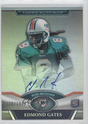 2011 Topps Platinum Refractor Rookie /1000 Edmond Gates Edmund #62 Auto RC - Image 1 of 2