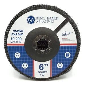 6" x 7/8" Premium Alta Densità Jumbo Zirconia Tipo 27 Flap Dischi per Angolo Gr... - Foto 1 di 6