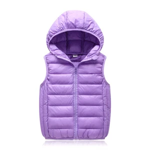 Kid Boys Girls Vest Bodywarmer Gilet Padded Baby Light Jacket Hooded Down Coat - Picture 1 of 22