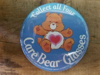 Vintage 1984 Pizza Hut Care Bears Glasses Promotional Pin pinback Button