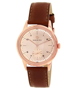 James & Son Hombre 40mm Reloj Cuarzo Correa Cuero Marrón JAS10021-812 - Imagen 1 de 2