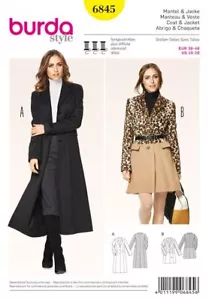 BURDA 6845 JACKET & COAT MISSES Sewing Pattern Sizes 10 - 20 Skill: ADVANCED - Picture 1 of 6