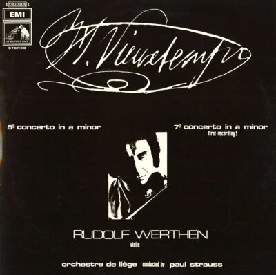 VIEUXTEMPS Violin Concertos 5 & 7 WERTHEN STRAUSS EMI C063-23424 S/C Autographed - Image 1 of 3