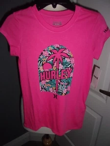 Hurley Girl's Hyper Pink T-Shirt Size Medium New - Picture 1 of 2