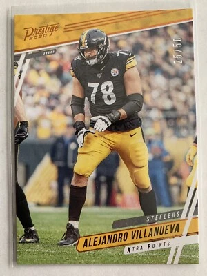 2020 Prestige Alejandro Villanueva Xtra Points Orange #’d /50 Steelers - Image 1 of 2