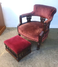 Antique Tub Chair + Footstool