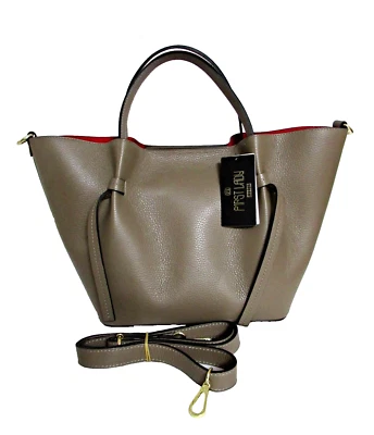 BOLSO DE MANO GRANDE ITALIANO DE CUERO GRANULADO CON BOLSA - HECHO EN ITALIA Foto 1 de 4