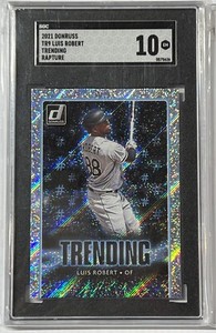 LUIS ROBERT 2021 DONRUSS TRENDING #TR9 RAPTURE PARALLEL SGC 10 Pop 1 White Sox
