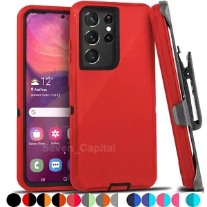 For Samsung Galaxy S21 20 10 10e 9 Plus Ultra Shockproof Rugged Case + Belt Clip - Picture 1 of 14