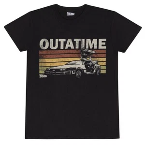 Camiseta Regreso al Futuro Película Outatime Delorean Oficial Nueva Negra - Imagen 1 de 4