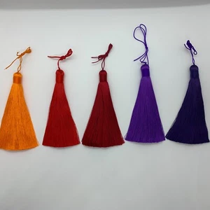 Colourful Tassels x 2 Long with Tie On Tassel 5.5" 13cm ***DIFFERENT COLOURS*** - Picture 1 of 31