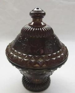 BOYD ART GLASS WILD FLOWER COVERED CANDY DISH (CHOCOLATE SLAG) 1ST FIVE YEARS - Picture 1 of 4