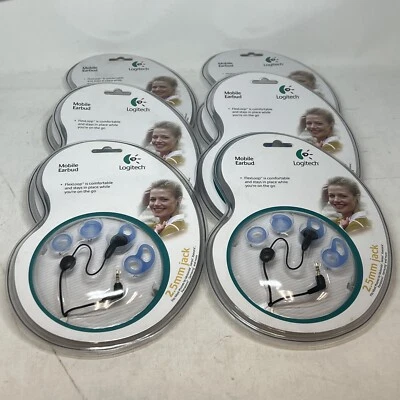 6pcs Logitech Mobile Earbud FlexLoop with Microphone 2.5mm 980163-0403 - Image 1 of 3