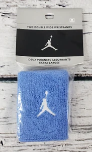 Vintage Nike Michael Jordan Jumpman Wristbands Light (Carolina) Blue & White NEW - Picture 1 of 2