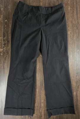Women’s size 12 curvy dress pants by Rafaella straight leg black striped - Image 1 of 4
