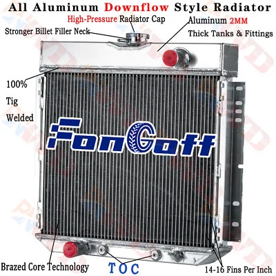 Radiador de 4 filas para 67-70 Ford Mustang/70-73 Ford Maverick/71-72 Mercury Comet Foto 1 de 4