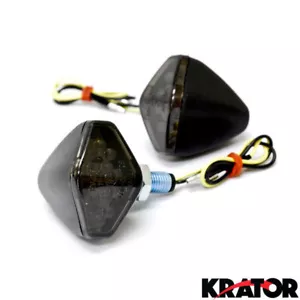 2x Black Motorcycle Dirt Bike Dual Sport Turn Signal LED Indicator Light Blinker - Picture 1 of 4