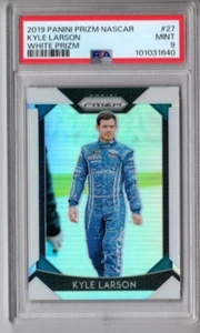 2019 Prizm Racing NASCAR Kyle Larson PSA 9 #27 White Parallel # /5 MINT no 27 - Bild 1 von 2