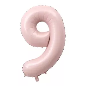 Number 9 Birthday Foil Balloon Pastel Pink 34in Height - Picture 1 of 1