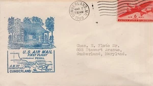 FIRST FLIGHT AM 97, CUMBERLAND, MD 1949 FDC19551 - Picture 1 of 2