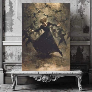 All hell breaks loose - Witch Casting Spell by Dancing - Gothic Canvas Print - Picture 1 of 18