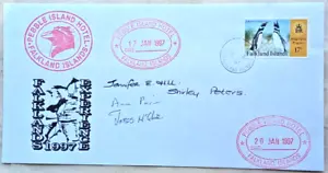 FALKLAND ISLANDS 1997 PEBBLE ISLAND HOTEL MANAGER & WILDLIFE WARDEN SIGNED COVER - Picture 1 of 1
