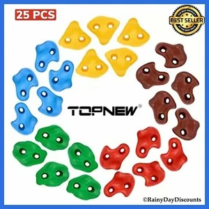 TOPNEW 25Pcs Rock Climbing Holds & Hardware For Kids Large Grips For Play Sets - Picture 1 of 3