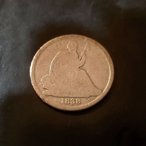 1838-o Seated Liberty Silver Dime, Nice Condition Cover
