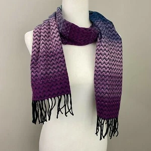 Croft & Barrow Women's Chevron Zig Zag Super Soft Acrylic Fringed Scarf 66"x12" - Picture 1 of 5