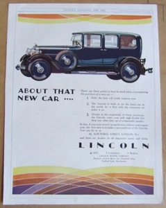 Lincoln 40 hp. . Original car advert. 1929. - Picture 1 of 1