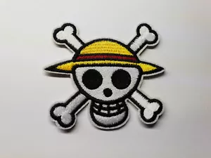 ONE PIECE SKULL iron on or sew on Patch Monkey D Luffy Anime Straw Hat Pirates - Picture 1 of 2