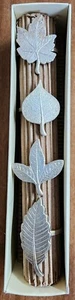 Pottery Barn Silver Leaf Set Of 4 Napkin Rings Leaves In Box Holiday Table - Picture 1 of 14