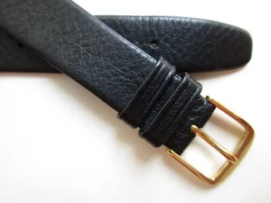 Black 1960's open end 16 MM soft vintage leather watch band strap G - Picture 1 of 6