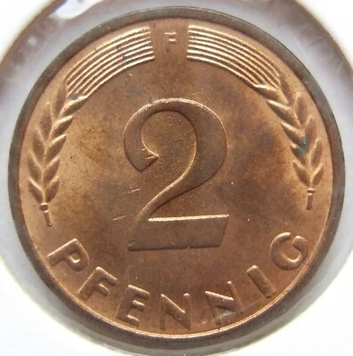 Coin Federal Republic of Germany 2 Pfennig 1959 F in Uncirculated - Image 1 of 2