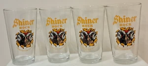 LOT OF 4 Vintage Shiner Bock Beer Glass Flawless Shape Pint Size - Picture 1 of 4
