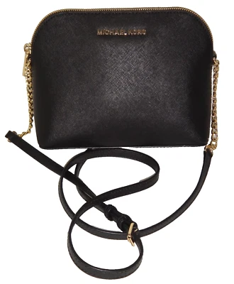 Bolso Bandolera Michael Kors Cindy MK Dome Negro Cuero Saffiano Dorado 38S9XCPC3L Foto 1 de 4
