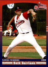 2008 Lowell Spinners Grandstand #16 Seth Garrison Coppell Texas TX Baseball Card
